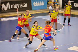 Partido Rumanía - España. Categoría femenina. Campeonato del Mundo Universitario de Balonmano. Antequera. Julio de 2016
