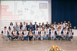 Reconocimiento a los medallistas de los Campeonatos de España en la Gala del Deporte Universitario 2017. Escuela Técnica Superior de Ingeniería de Telecomunicaciones. Junio de 2017