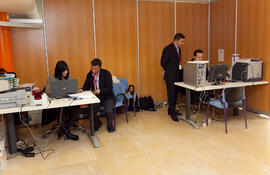 Oficina de la organización. 3º Congreso Internacional de Actividad Físico-Deportiva para Mayores de la Universidad de Málaga. Palacio de Ferias y Congresos de Málaga. Marzo de 2009