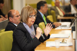 Intervención de Adelaida de la Calle. Encuentro con rectores españoles. X Pleno del Consejo Universitario Iberoamericano (CUIB). Rectorado. Marzo de 2012