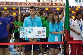 Equipo de Portugal. Inauguración del 14º Campeonato del Mundo Universitario de Fútbol Sala 2014 (FUTSAL). Antequera. Julio de 2014