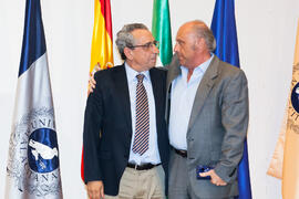 Javier Ramírez y José Ángel Narváez. Homenaje al personal jubilado de la Universidad de Málaga. Paraninfo. Junio 2016