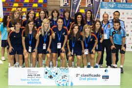 Medalla de plata para España. Acto de clausura y entrega de medallas. 14º Campeonato del Mundo Universitario de Fútbol Sala 2014 (FUTSAL). Antequera. Julio de 2014