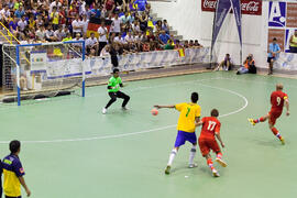 Partido Rusia contra Brasil. 14º Campeonato del Mundo Universitario de Fútbol Sala 2014 (FUTSAL). Antequera. Julio de 2014