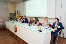 Mesa presidencial. Presentación del Retrato de Honor de D. Eugenio José Luque Domínguez. Facultad de Ciencias Económicas y Empresariales. Junio de 2025
