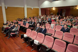 Asistentes a la inauguración de la reunión de la Conferencia de Decanos de Economía y Empresa. Edificio del Rectorado. Noviembre de 2014