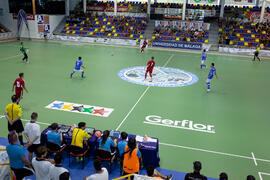 Partido Brasil contra Bielorrusia. 14º Campeonato del Mundo Universitario de Fútbol Sala 2014 (FUTSAL). Antequera. Julio de 2014