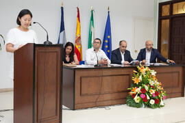 Alumna del CIE-UMA en su graduación el Día del Español. Centro Internacional de Español de la Universidad de Málaga. Junio de 2016