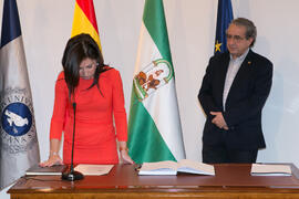 Toma de Posesión de Beatriz Lacomba Arias como Directora de Secretariado para el Acceso y la Admisión de Estudiantes de la Universidad de Málaga. Edificio del Rectorado.  Marzo de 2016