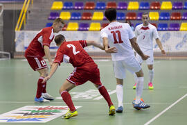 Partido Irán contra Bielorrusia. 14º Campeonato del Mundo Universitario de Fútbol Sala 2014 (FUTSAL). Antequera. Julio de 2014