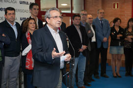 José Ángel Narváez. Inauguración de las Jornadas de Puertas Abiertas de la Universidad de Málaga. Complejo Polideportivo Universitario. Abril de 2016