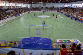 Partido España contra Bielorrusia. 14º Campeonato del Mundo Universitario de Fútbol Sala 2014 (FUTSAL). Antequera. Julio de 2014