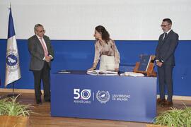 Toma de posesión de María Altamirano Jeschke como catedrática del Área de Botánica de la Universidad de Málaga. Toma de posesión de nuevos catedráticos y profesores titulares de la Universidad de Málaga. Paraninfo. Noviembre de 2023