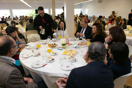 Asistentes al Desayuno Informativo de Aula Magna con motivo de su XX Aniversario. Consejo de Estudios Sociales y Comercio de la Universidad de Málaga. Mayo de 2018
