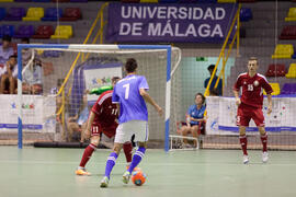 Partido Brasil contra Bielorrusia. 14º Campeonato del Mundo Universitario de Fútbol Sala 2014 (FUTSAL). Antequera. Julio de 2014