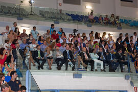 Palco de autoridades. Ceremonia de apertura del IX Campeonato de Europa Universitario de Fútbol Sala. Antequera. Julio de 2013