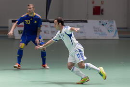 Partido Ucrania contra Israel. 14º Campeonato del Mundo Universitario de Fútbol Sala 2014 (FUTSAL). Antequera. Julio de 2014