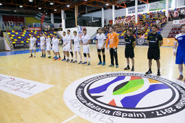 Partido Universidad de Suceava - Universidad de Duisburg-Essen. Categoría masculina. Campeonato Europeo Universitario de Balonmano. Antequera. Julio de 2017