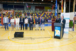 Intervención de Manuel Jesús Barón Ríos. Ceremonia de clausura del Campeonato Europeo Universitario de Balonmano. Antequera. Julio de 2017