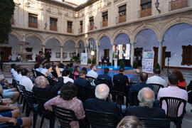 Cristina Cano presenta el acto de inauguración del Campeonato Europeo de Golf Universitario. Antequera. Junio de 2019