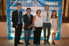 Foto de grupo previa a la cena de gala con motivo del Campeonato del Mundo Universitario de Balonmano. Antequera. Junio de 2016
