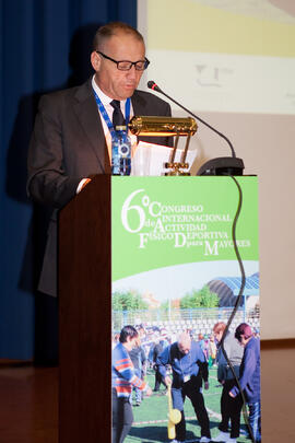 Acto inaugural del 6º Congreso Internacional de Actividad Física Deportiva para Mayores. Escuela Técnica Superior de Ingeniería de Telecomunicaciones y de Informática. Marzo de 2015