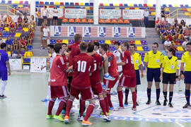 Partido Irán contra Bielorrusia. 14º Campeonato del Mundo Universitario de Fútbol Sala 2014 (FUTSAL). Antequera. Julio de 2014