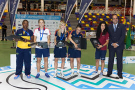 Premio al Equipo Ideal femenino. Acto de clausura y entrega de medallas. 14º Campeonato del Mundo Universitario de Fútbol Sala 2014 (FUTSAL). Antequera. Julio de 2014