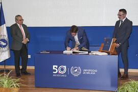 Toma de posesión de Luis Gabriel Rodríguez Moreno como profesor titular del Área de Genética de la Universidad de Málaga. Toma de posesión de nuevos catedráticos y profesores titulares de la Universidad de Málaga. Paraninfo. Noviembre de 2023