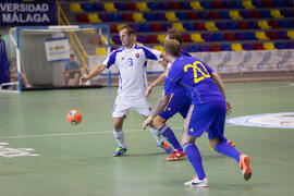 Partido Ucrania contra Eslovaquia. 14º Campeonato del Mundo Universitario de Fútbol Sala 2014 (FUTSAL). Antequera. Julio de 2014