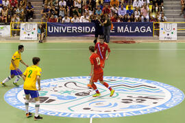 Partido Rusia contra Brasil. 14º Campeonato del Mundo Universitario de Fútbol Sala 2014 (FUTSAL). Antequera. Julio de 2014