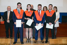 Grupo de alumnos en la Graduación de Másters de la Facultad de Ciencias Económicas y Empresariales de la Universidad de Málaga. Paraninfo. Abril de 2018