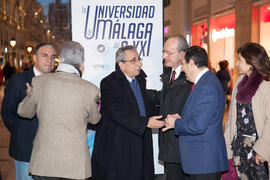 Inauguración de la exposición "La Universidad de Málaga del Siglo XXI".  Calle Larios. Enero de 2017