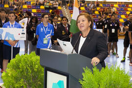 Rosaura Méndez Gamboa. Ceremonia de apertura del Campeonato del Mundo Universitario de Balonmano. Antequera. Junio de 2016