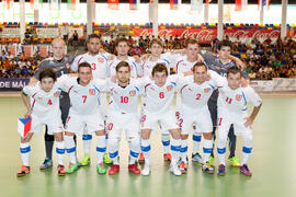 Jugadores de República Checa. Partido España contra República Checa. 14º Campeonato del Mundo Universitario de Fútbol Sala 2014 (FUTSAL). Antequera. Julio de 2014