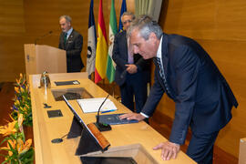 Toma de Posesión de José Francisco Murillo Mas como Vicerrector de Estudiantes y Deporte de la Universidad de Málaga. Edificio del Rectorado.  Febrero de 2020