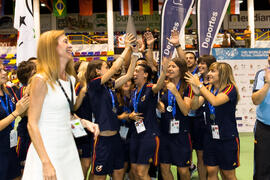 Medalla de plata para España. Acto de clausura y entrega de medallas. 14º Campeonato del Mundo Universitario de Fútbol Sala 2014 (FUTSAL). Antequera. Julio de 2014