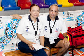 Equipo médico. 14º Campeonato del Mundo Universitario de Fútbol Sala 2014 (FUTSAL). Antequera. Julio de 2014