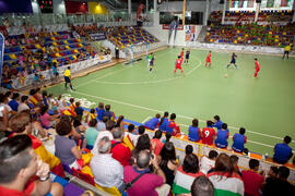 Partido España contra China. 14º Campeonato del Mundo Universitario de Fútbol Sala 2014 (FUTSAL). Antequera. Julio de 2014
