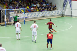 Partido España contra Bielorrusia. 14º Campeonato del Mundo Universitario de Fútbol Sala 2014 (FUTSAL). Antequera. Julio de 2014