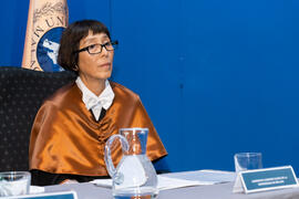 Kazuyo Sejima en su investidura como Doctora "Honoris Causa" por la Escuela de Arquitectura de la Universidad de Málaga. Paraninfo. Octubre de 2019