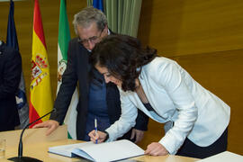 Toma de Posesión de María del Carmen Pedraza Benítez como nueva catedrática del Departamento de Psicobiología y Metodología de las Ciencias del Comportamiento de la Universidad de Málaga. Edificio del Rectorado. Febrero de 2018