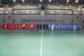 Jugadores de Tailandia y Georgia. Partido Tailandia contra Georgia. 14º Campeonato del Mundo Universitario de Fútbol Sala 2014 (FUTSAL). Antequera. Julio de 2014