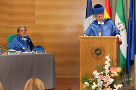 Antonio Luque en su investidura como Doctor "Honoris Causa" por la Facultad de Ciencias de la Universidad de Málaga. Edificio del Rectorado. Octubre de 2016