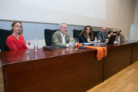 Mesa presidencial en la graduación de Alumnos de Másters de la Facultad de Ciencias Económicas y Empresariales de la Universidad de Málaga. Paraninfo. Mayo de 2017
