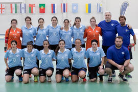 Jugadoras de Uruguay. Partido China contra Uruguay. 14º Campeonato del Mundo Universitario de Fútbol Sala 2014 (FUTSAL). Antequera. Julio de 2014