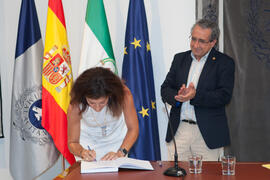 Toma de posesión de Maria Olga Guerrero Pérez como nueva profesora titular de Ingeniería Química de la Universidad de Málaga. Edificio del Rectorado.  Julio de 2016