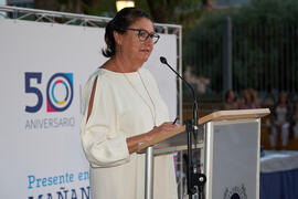 Candelaria Sánchez. Homenaje al personal jubilado o que cumple 25 años de servicio en la Universidad de Málaga. Jardín Botánico. Junio de 2022
