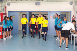 Salto a pista de los equipos. Partido República Checa contra Israel. 14º Campeonato del Mundo Universitario de Fútbol Sala 2014 (FUTSAL). Antequera. Julio de 2014