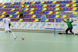 Partido Irán contra Bielorrusia. 14º Campeonato del Mundo Universitario de Fútbol Sala 2014 (FUTSAL). Antequera. Julio de 2014